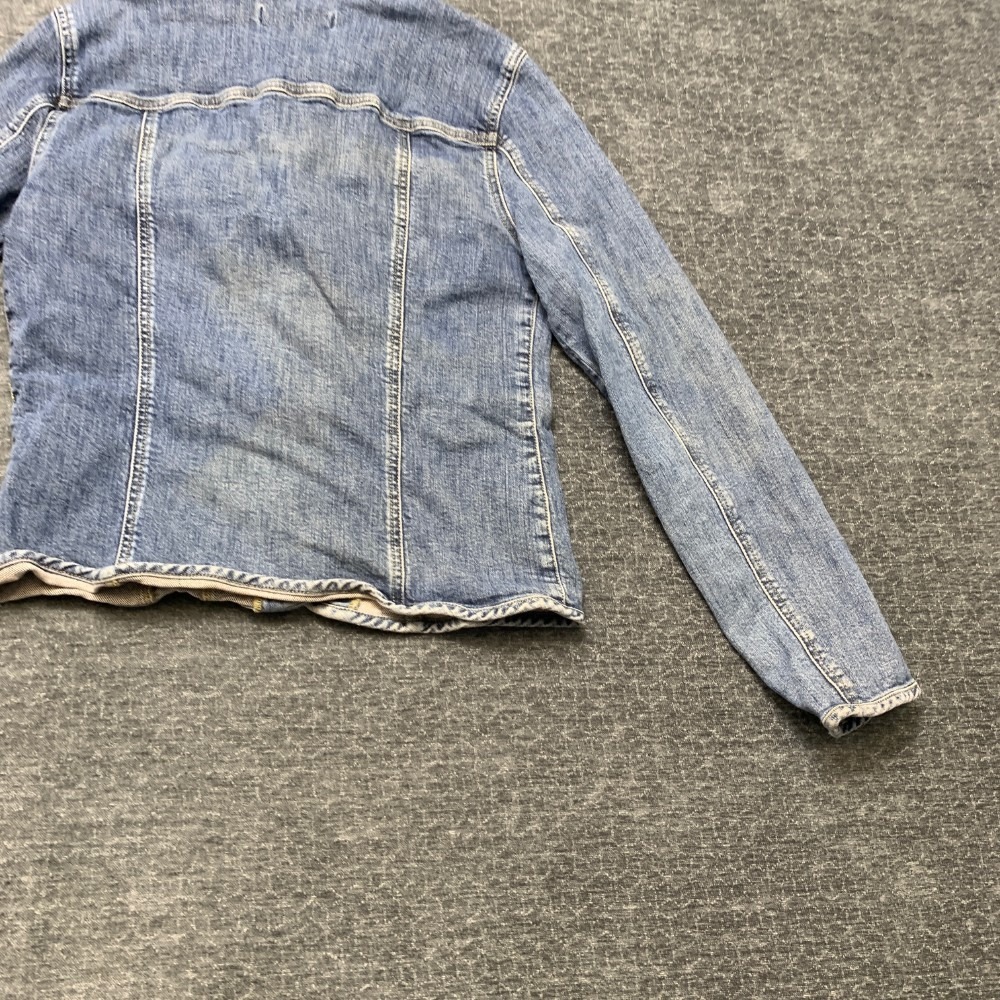 Geoffrey Beene Sport Trucker Jacket Womens 4 Blue Denim Cotton Stretch Outdoor - Picture 12 of 14